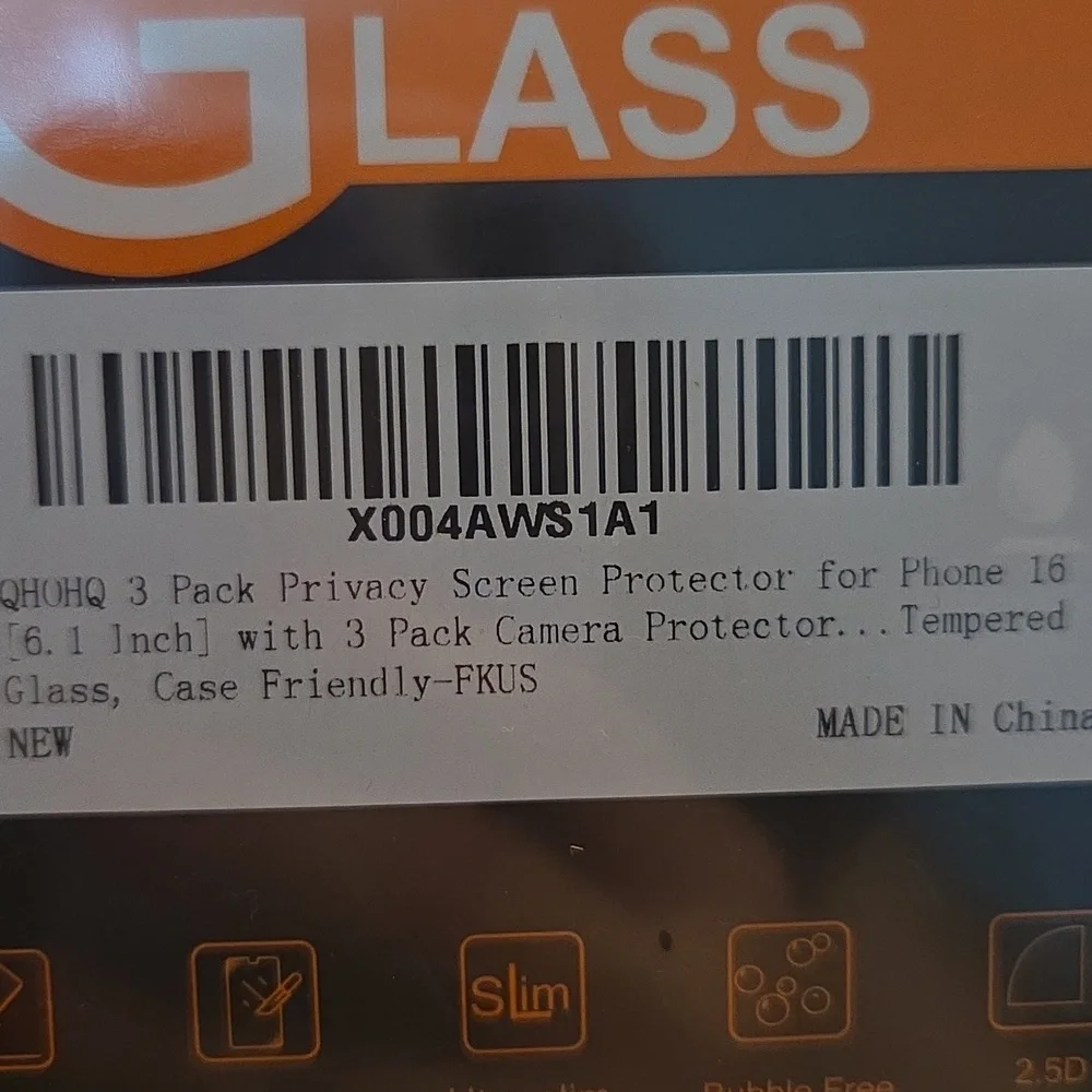 iPhone 16 Tempered Glass Screen Protector (3 Pak) W/ 3 Pack Camera Protector